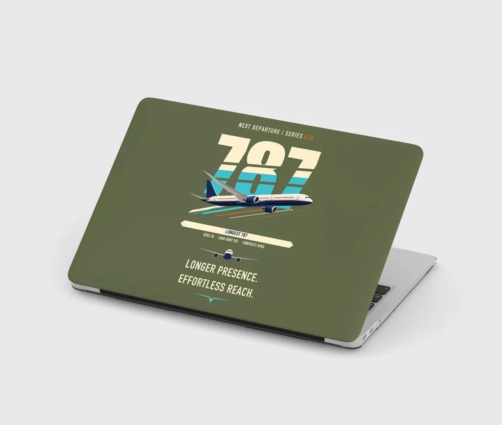 Boeing 787-10 Dreamliner design on green army MacBook case