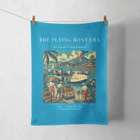 Thumbnail for VINTAGE G4055 - The Flying Boat Era - Designed Towels design on turquoise