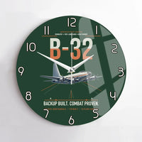 Thumbnail for B-32 Dominator design on dark green no frame wall clock