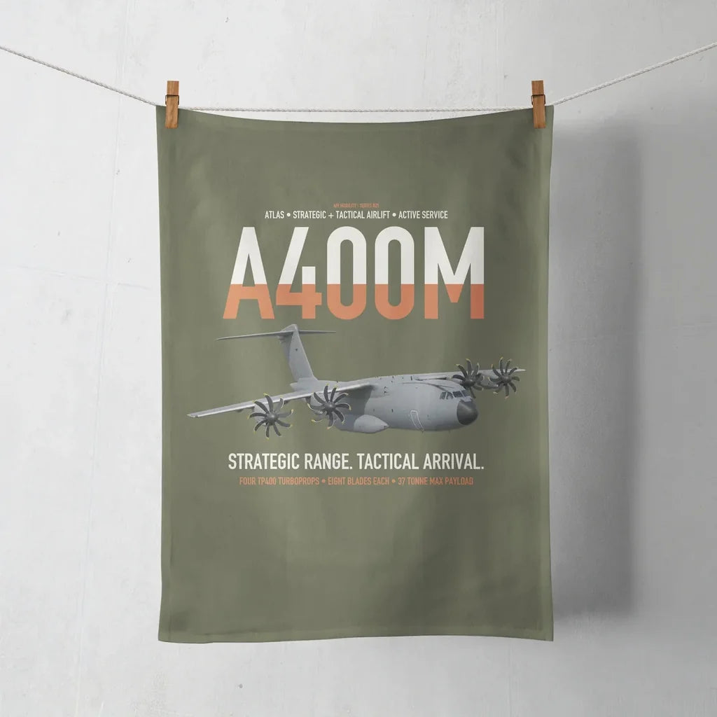 Airbus A400M Atlas design on green army towel