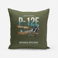 Thumbnail for Boeing P-12E design on green army pillow