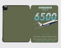 Thumbnail for Bombardier Global 6500 design on green army ipad tablet case