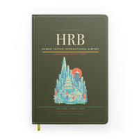 Thumbnail for Harbin Taiping International Airport (HRB) design on green army notebook
