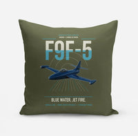 Thumbnail for F9F-5 Panther design on green army pillow