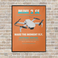 Thumbnail for DJI Mini 2 SE vertical canvas print - framed - orange background