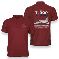 Thumbnail for T-38C Talon design on red double-side polo t-shirt, double-side print