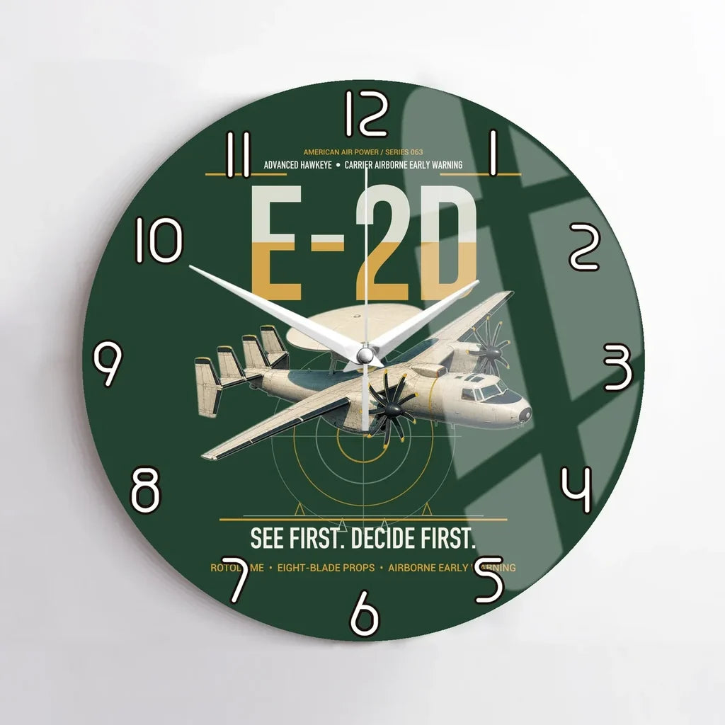 E-2D Advanced Hawkeye design on dark green no frame wall clock