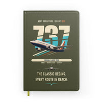 Thumbnail for Boeing 737-300 Classic design on green army notebook