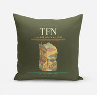 Thumbnail for Tenerife North Airport (TFN) design on green army pillow