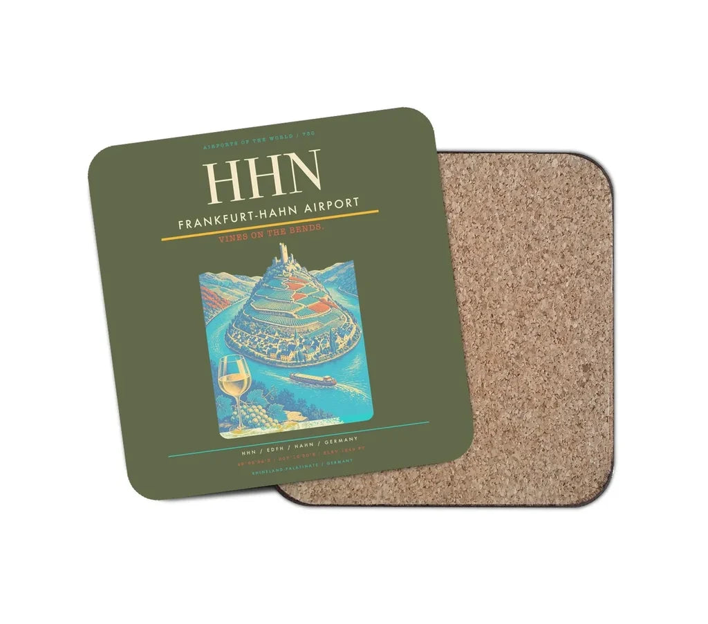 Frankfurt-Hahn Airport (HHN) design on green army 1 piece coaster