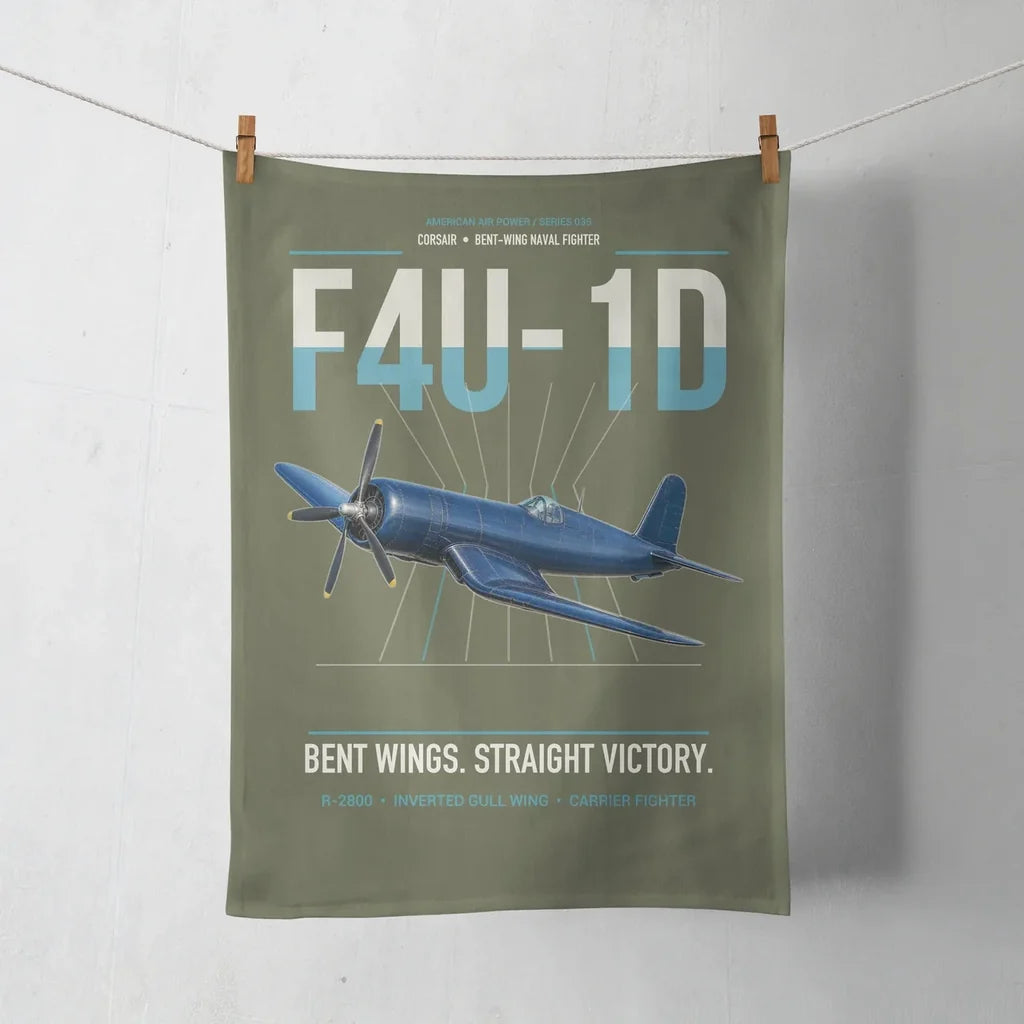 F4U-1D Corsair design on green army towel