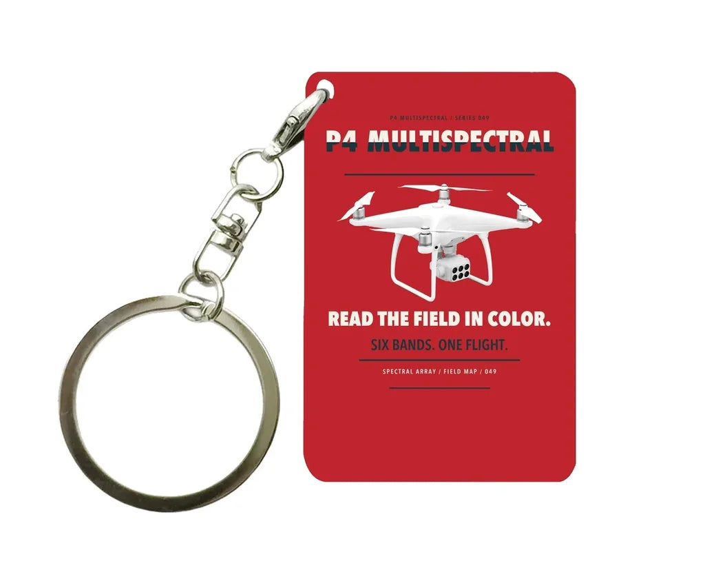 DJI P4 Multispectral Key Chain design on red key chain