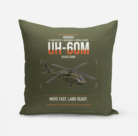 Thumbnail for Sikorsky UH-60M Black Hawk design on green army pillow