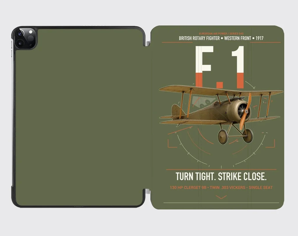 Sopwith Camel F.1 design on green army ipad tablet case