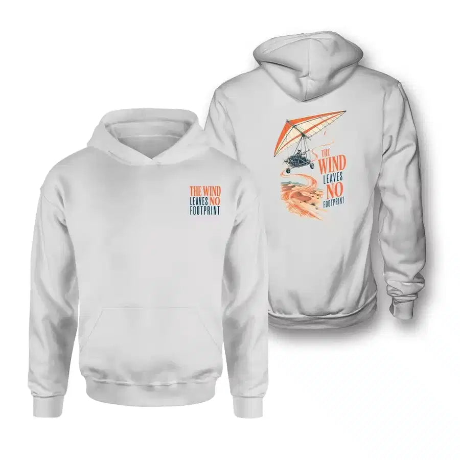 SIGNAL 648 - The Wind Leaves No Footprint - Double-Side Hoodie design on white double side hoodie