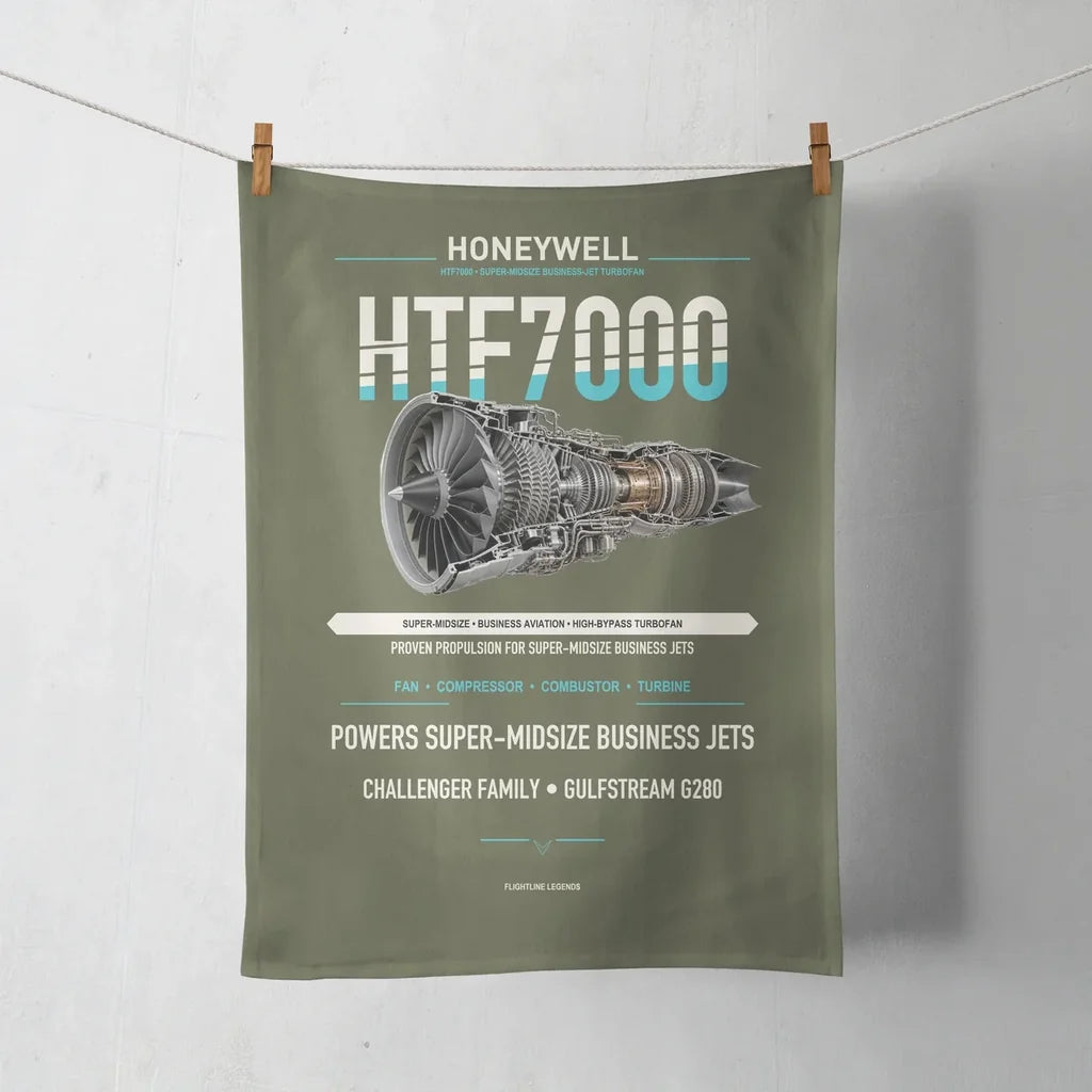 HTF7000 design on green army towel