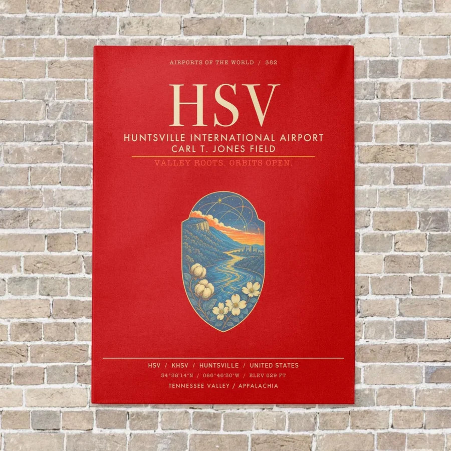 Huntsville International Airport HSV - Canvas Framed - Red