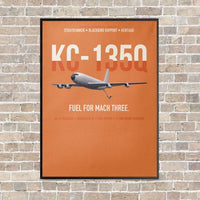 Thumbnail for KC-135Q Blackbird Tanker vertical canvas print - framed - orange background