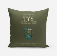 Thumbnail for McGhee Tyson Airport Knoxville (TYS) design on green army pillow