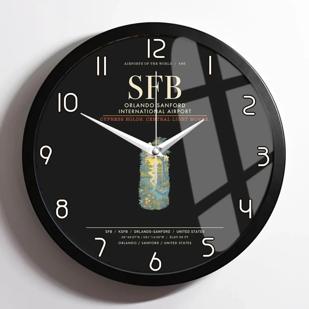 Orlando Sanford International Airport SFB Wall-Clock Framed - Black