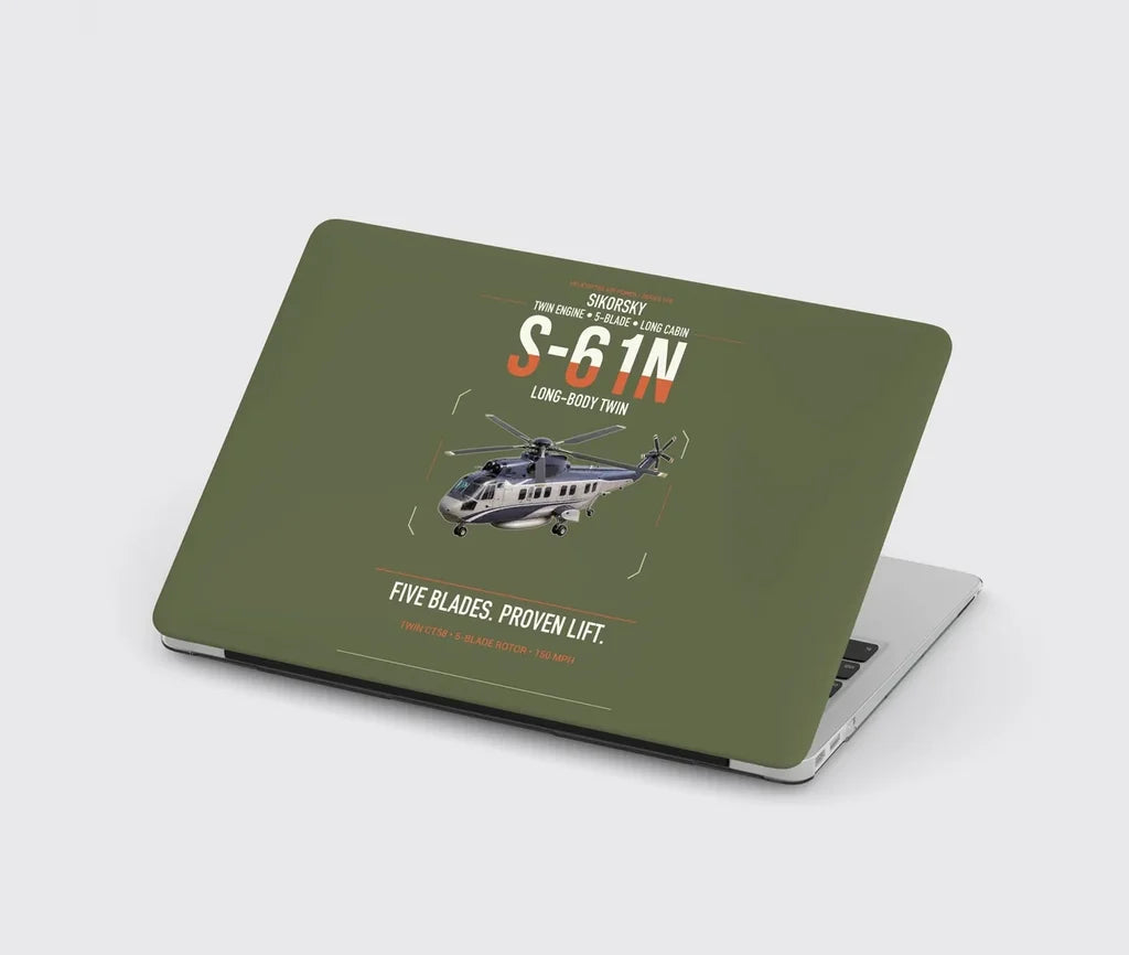 Sikorsky S-61N design on green army MacBook case
