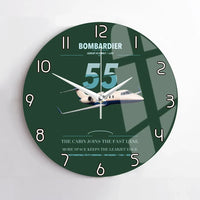 Thumbnail for Bombardier Learjet 55 design on dark green no frame wall clock