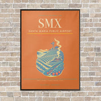 Thumbnail for Santa Maria Public Airport SMX vertical canvas print - framed - orange background