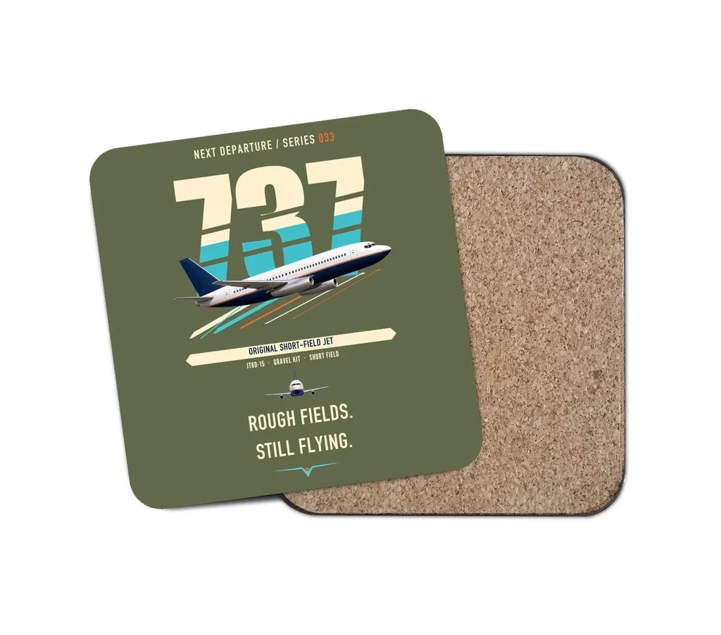Boeing 737-200 design on green army 1 piece coaster