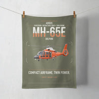 Thumbnail for Airbus MH-65E Dolphin design on green army towel
