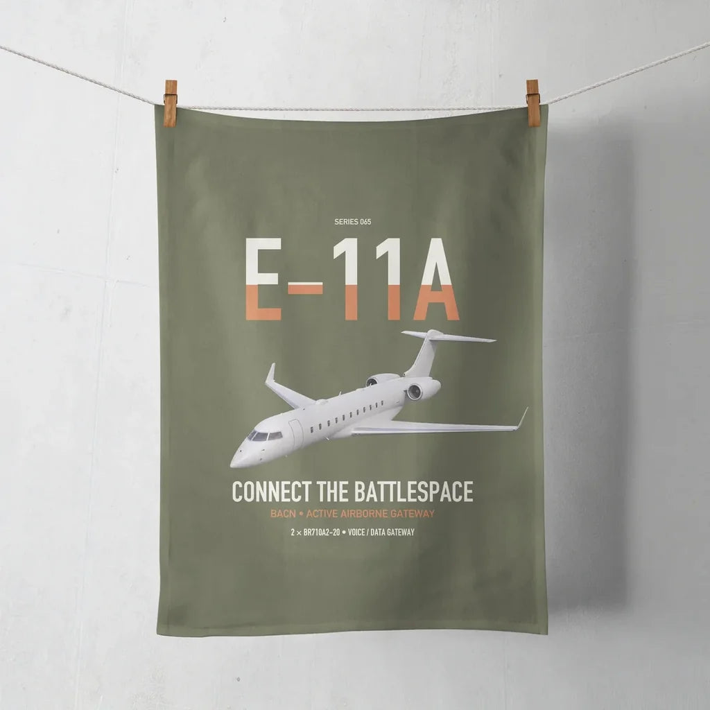 E-11A BACN design on green army towel