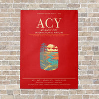 Thumbnail for Atlantic City International Airport ACY - Canvas Framed - Red
