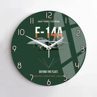 Thumbnail for F-14A Tomcat Defend The Fleet design on dark green no frame wall clock