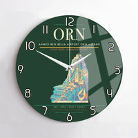 Thumbnail for Ahmed Ben Bella Airport (ORN) design on dark green no frame wall clock