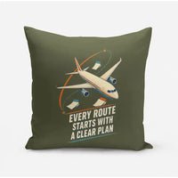 Thumbnail for Every Route Starts With A Clear Plan design on green army pillow