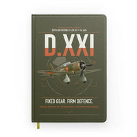 Thumbnail for Fokker D.XXI — Dutch LVA aircraft 221 design on green army notebook