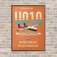 Thumbnail for Airbus U010 Aliaca Fixed-wing vertical canvas print - framed - orange background
