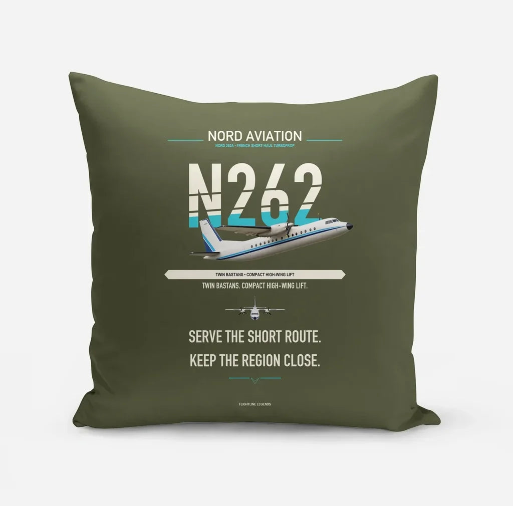 Nord 262A design on green army pillow