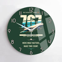 Thumbnail for Boeing 767-300F design on dark green no frame wall clock