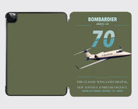 Thumbnail for Bombardier Learjet 70 design on green army ipad tablet case
