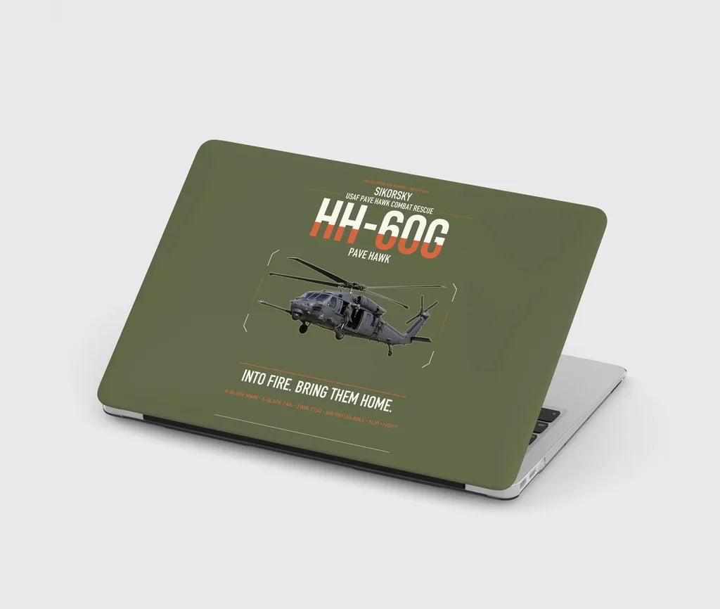 Sikorsky HH-60G Pave Hawk design on green army MacBook case