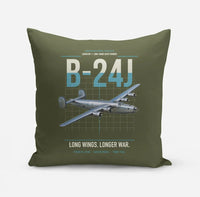 Thumbnail for B-24J Liberator design on green army pillow