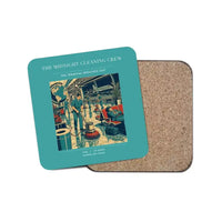 Thumbnail for The Midnight Cleaning Crew - Designed Coasters design on turquoise 1-piece