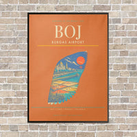 Thumbnail for Burgas Airport BOJ - Canvas Framed - Orange