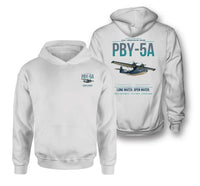 Thumbnail for PBY-5A Catalina design on white double-side hoodie, double-side print