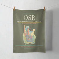 Thumbnail for Leoš Janáček Airport Ostrava (OSR) design on green army towel