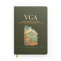 Thumbnail for Vijayawada Airport (VGA) design on green army notebook