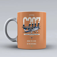 Thumbnail for Cessna T207A Stationair 8 design on orange ceramic mug, double-side print