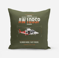 Thumbnail for Leonardo AW109SP GrandNew design on green army pillow