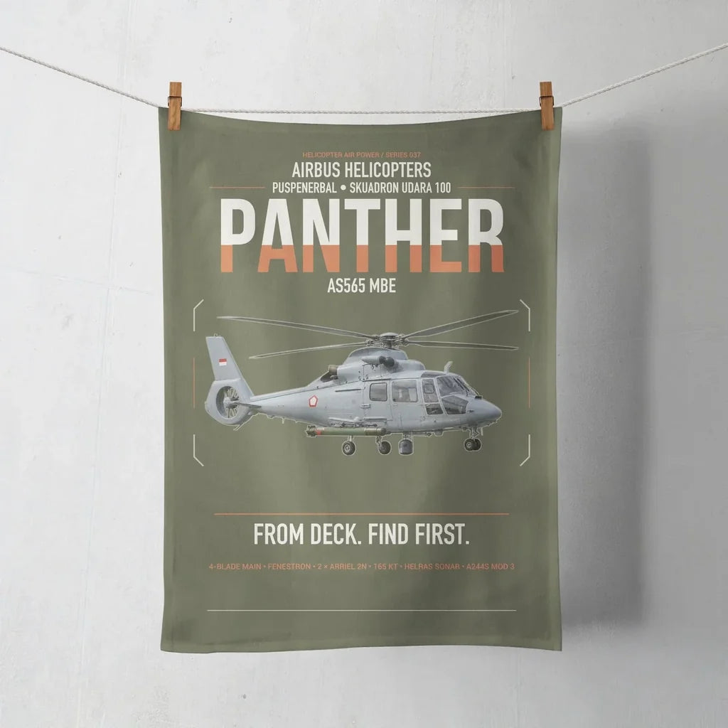 Airbus Helicopters AS565 MBe Panther design on green army towel