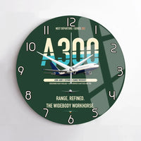 Thumbnail for Airbus A300-600R design on dark green no frame wall clock